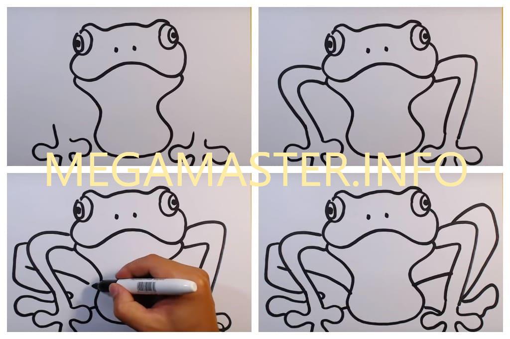 Лёгкий способ рисования лягушки (Шаг 2)